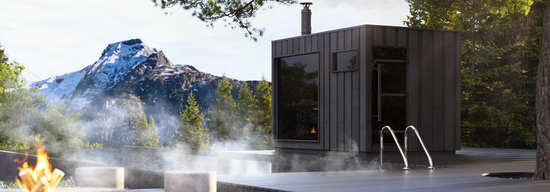 Construction sauna extérieur