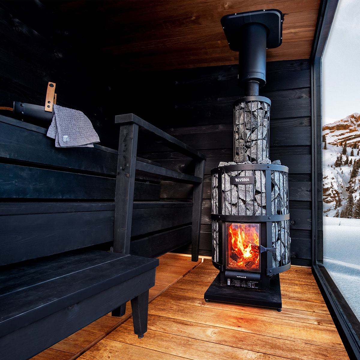 Sauna finlandais poêle à bois