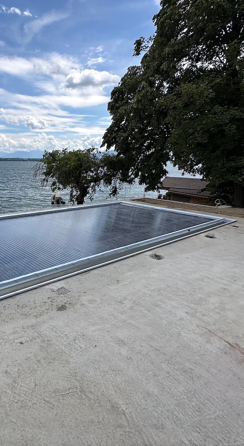 Volet piscine miroir inox